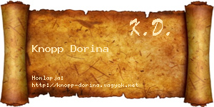 Knopp Dorina névjegykártya